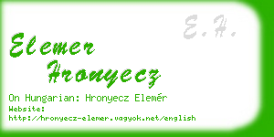 elemer hronyecz business card